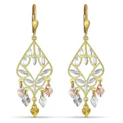 14k Gold Chandelier Dangling Earrings