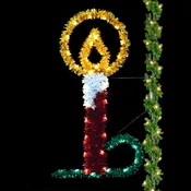 8ft Christmas Candle Pole Mount Display | Holiday Outdoor Decor