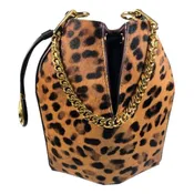 Alexander McQueen The Bucket Bag Leopard Print Pony Hair