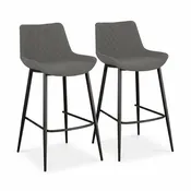 Ace Pair of Shadow Grey Bar Stools - Bar Stool - Pair Shadow Grey