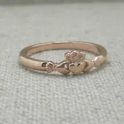 14K Rose Gold Claddagh Wedding Ring — Unique Celtic Wedding Rings