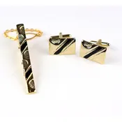 2.5″ Gold Tie Bar & Cufflinks (SET)