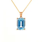 14KT WG Blue Topaz Pendant