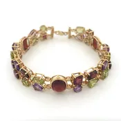 10K Multi-Gemstone Bracelet