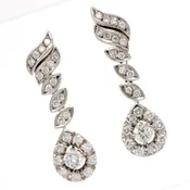 18K ESTATE DIAMOND DANGLE EARRINGS