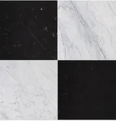 12x12 Checkerboard Pattern Nero Marquina Honed Marble and Carrara Honed Marble