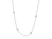 0.81cts Diamond Bezel White Gold Necklace