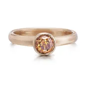 Orange Brown Brilliant Cut Diamond Ring