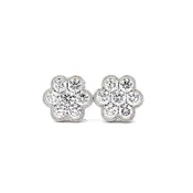 14 Karat White Gold Flower earrings.