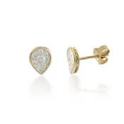 Diamond Pear Cluster Earrings