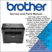 BROTHER DCP-7090, 7095, D7190DN, 7195DW, DCP-B7500D, B7520DWB, 7530DN, B7535DW, DCP-L2510, DL2511, DL2512, DL2530DW, DCP-L2531DW, L2532DW, L2535, DL2535DW, DCP-L2536D, L2537DW, L2550DN, L2550DW, DCP-L2551DN, L2551DW, L2552DN, HL-L2390DW, L2395DW, MFC-7390, 7490D, 7890DN, 7895DW, MFC-B7700D, B7715DW, B7720DN, MFC-L2690DW, L2710DN, L2710DW, L2712DN, MFC-L2712DW, L2713DW, L2715D, L2715DW, MFC-L2716D, L2716DW, L2717DW, MFC-L2730DW, L2732DW, L2750DW, L2750DWXL, MFC-L2751DW, L2752DW, L2770DW, L2771DW Service Manual and Parts Manual