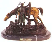 After the Hunt in Scotland Finest Lost Wax Bronze Statue by P.J. Mene