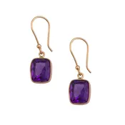 Alchemia Amethyst Rectangle Drop Earrings