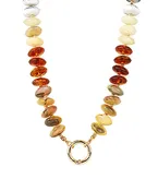 Amber Brown Acrylic Bauble Bead Statement Necklace