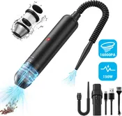 EQUIPD Mini Handheld Vacuum Cleaner, 16000PA Powerful Suction,USB Charging, Keyboard Cleaner, Cordless Vacuum for Car Home and Office, Black（P12）