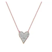 14K Rose Gold Diamond Heart Pendant Neckalce