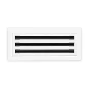 6 Inch - 3 Slot Linear Slot Diffusers - Modern AC Grilles - White