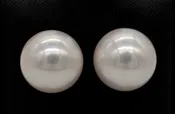 14K Yellow Gold 12-13mm Fresh Water Pearl Stud Earrings
