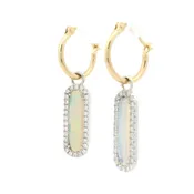14K Gold & Platinum Drop Earrings | Ethiopian Opals & Diamonds