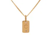 .01ct. Laser Initial "C" Pendant in 10K Yellow Gold