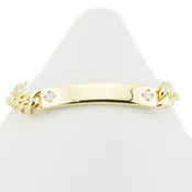 0.25ctw Diamond Accented 7.5" ID Bracelet in 18K Yellow Gold - 49.7 Grams