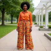African Kente Print Palazzo Pants