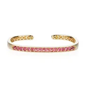 14K Yellow Gold Rectangular Hinged Cuff with rhodolite garnet cabochons, by Jane Taylor. — jane taylor jewelry