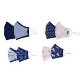Andy & Evan 8 Pack Face Masks - 3 Layer with Filter Pocket - Assorted Family Pack - Shark/Butterfly