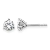 14K White Gold 3-Prong Martini Stud Earrings With 2=1.00ctw Round Lab Grown Diamonds
