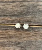 6mm Flat White Turquoise Stud Earrings