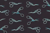 1 800 Notion Stork Scissors Novelty Retro Vintage Sewing Notions Scissors Soft Black