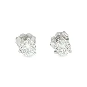 14K White Gold Diamond Earrings 0.95ct Total Weight