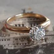 Antique 1.19ct Old European Cut Diamond 14k Gold Solitaire Engagement Ring