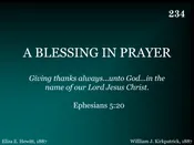 A BLESSING IN PRAYER
