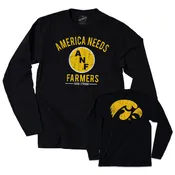 America Needs Farmers Long Sleeve Tee-Black