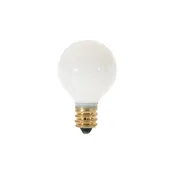 10 Watt G8 Incandescent; Gloss White; 1500 Average rated hours; 50 Lumens; Candelabra base; 120 Volt