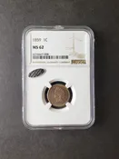 1859 1c Indian Head Cent NGC MS62 with Littleton Select Sticker