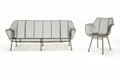 Woodard Sculptura Sofa and Chair, Professionally Restored — RETRO INFERNO