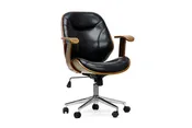 Adjustable Office Chair in Black Faux Leather