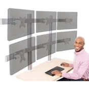 Clamp-On Heavy Duty 6 Monitor Mount, Silver
