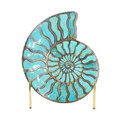 Starborn Ammonite with Chilean Turquoise Inlay Display Stone - 1 Piece