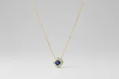 Blue Sapphire & Diamond Antique Pendant
