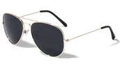 Aviator Sunglasses with Gold Frames and Dark Lenses