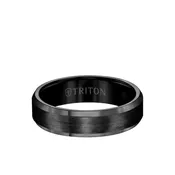 6MM Tungsten Carbide Ring – Satin Center and Bevel Edge11-2233-6