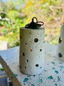 Large Cylinder Pendant with small circular cutouts