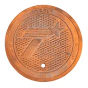 180-18 Cast Iron Inlet Access Cover TxDOT #1846 with Logo — Bass & Hays Foundry