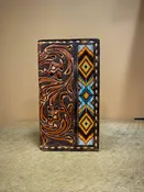 3D – Tolled Beaded Brown Outdoor Rodeo Wallet (Brown)