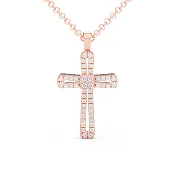 0.20CT.TW ROUND LAB DIAMOND CROSS PENDANT