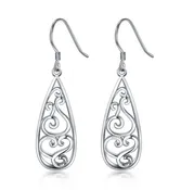 Filigree Teardrop Silver Earrings