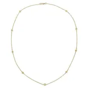 0.50cttw 16" Fancy Yellow Diamond Station Necklace with Nine Stones